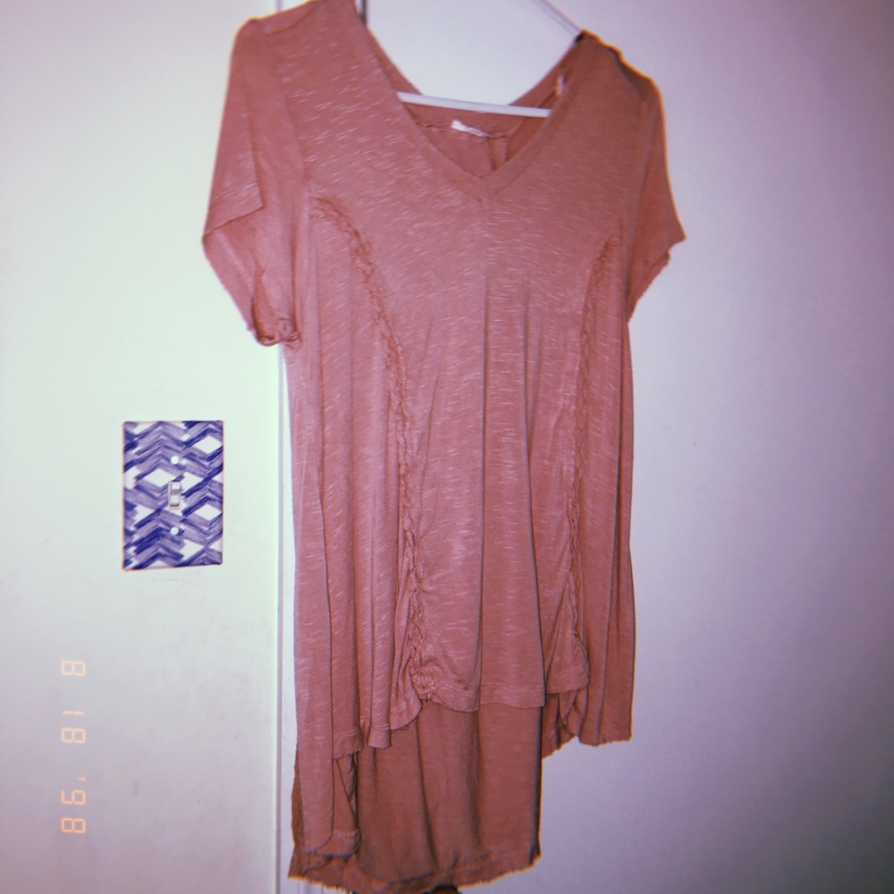 Blush Lacy Back Tee